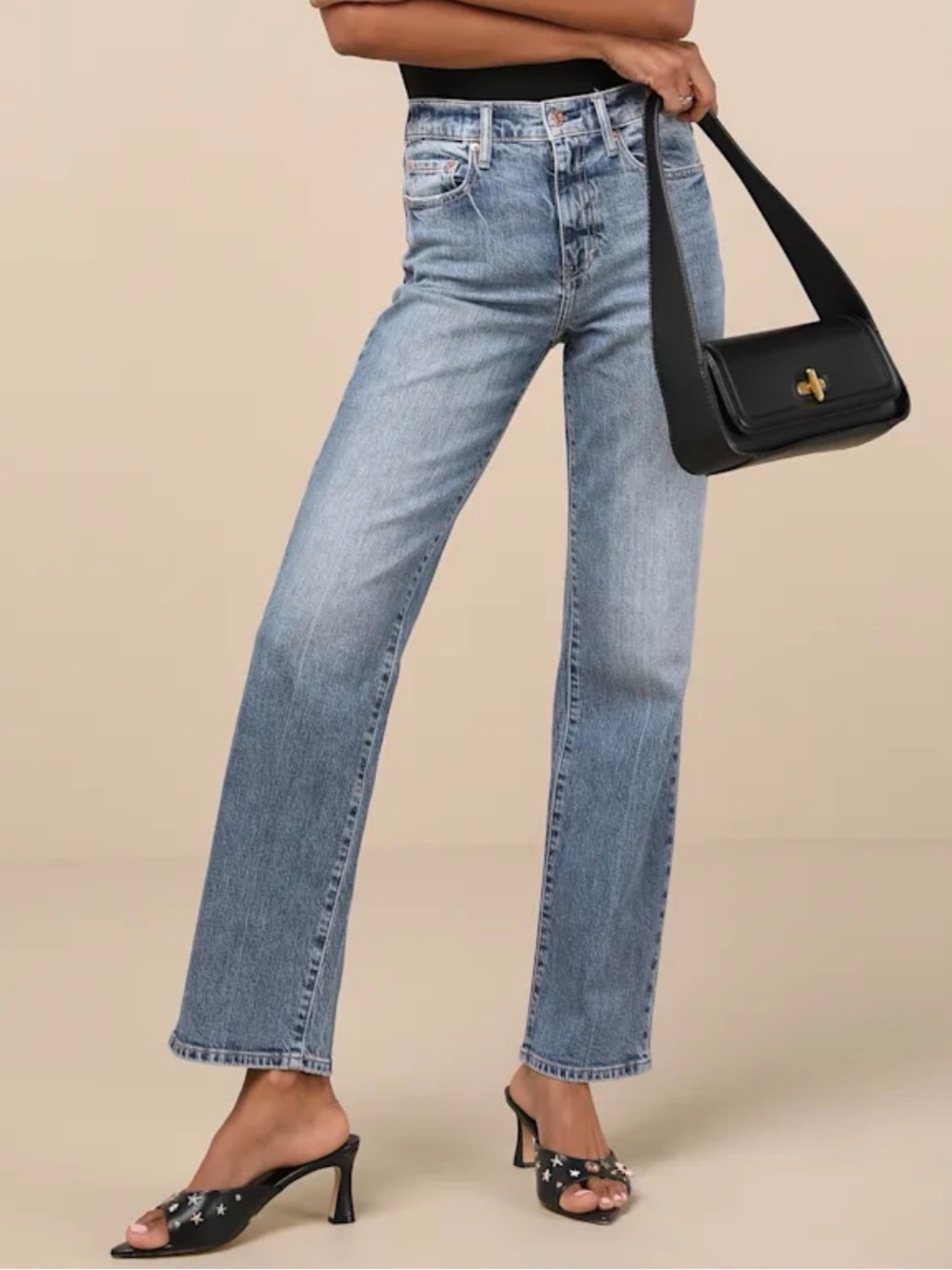 Daze Sundaze Light Wash Denim High-Rise Straight Leg Jeans 25